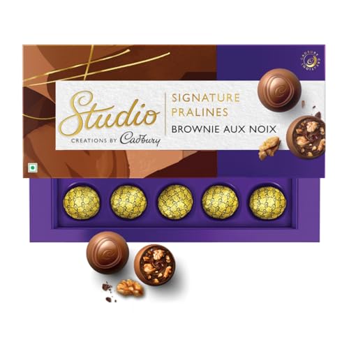 Image of Cadbury Studio Signature Pralines Brownie Aux Noix Chocolate Gift Pack, 130 g