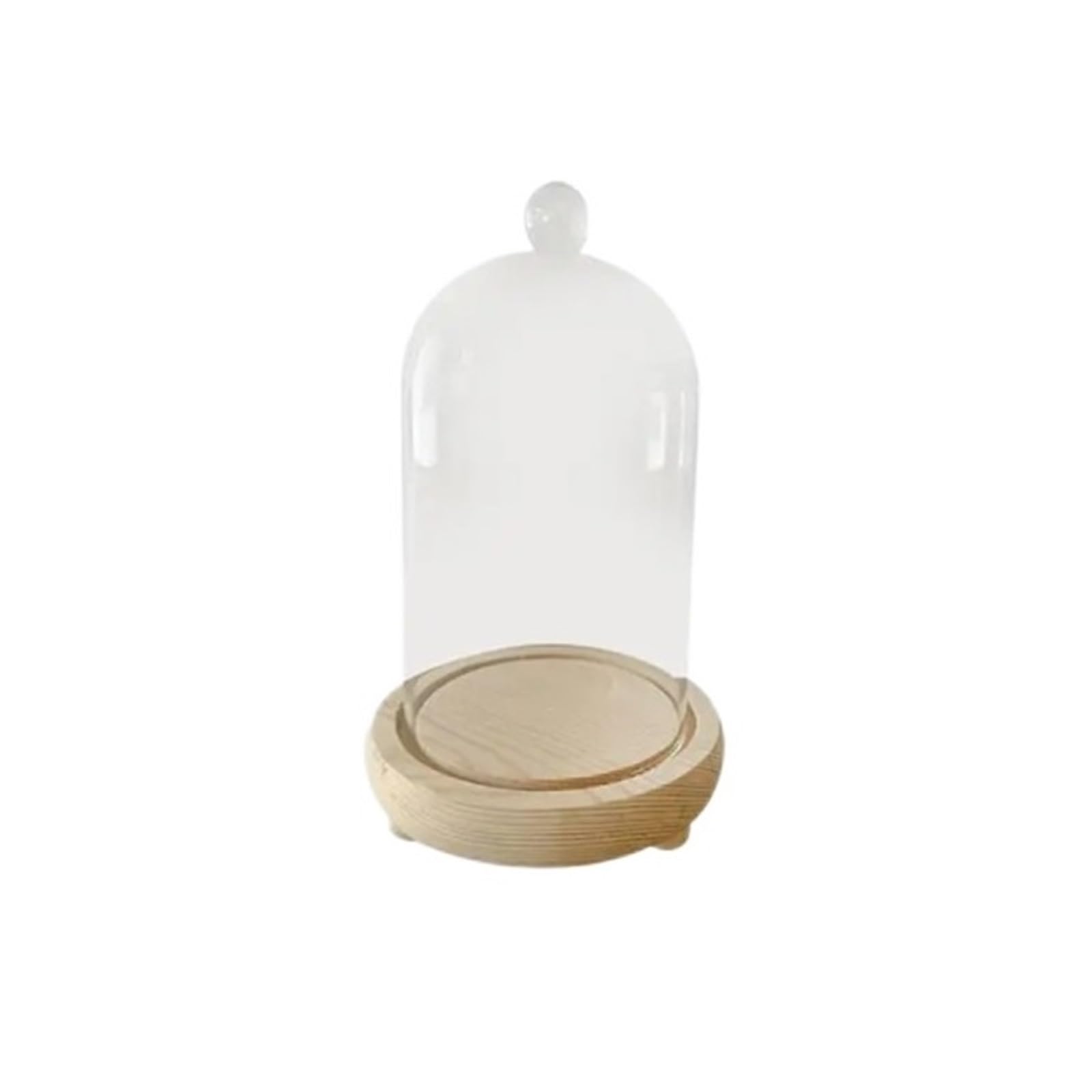 ZYAYNG 4PCS Cloche Glass Dome Display Bell Jar Multipurpose Portable Decorative Transparent Cover Showcase Wood Base For Home Office For Display