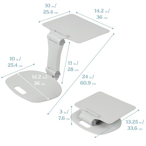 Image of ECR4Kids The Surf Folding Portable Activity Lap Desk, Adjustable, Flexible Seating, Light Grey