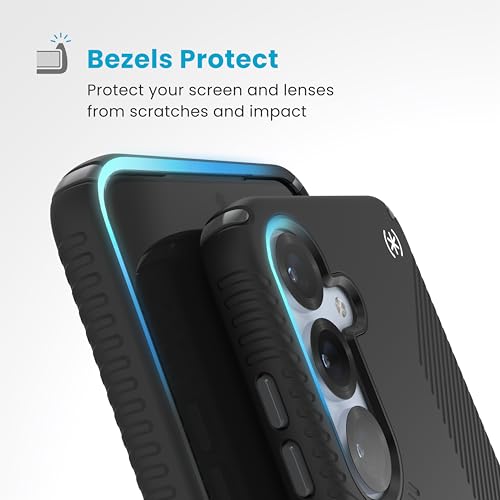 Image of Speck Samsung Galaxy S25 Plus Case - 13-Foot Drop Protection, No-Slip Grips - Samsung S25 Plus Case - Raised Bezel and Enhanced Buttons - Presidio 2 Grip - Black /Slate Grey (Pack of 1)