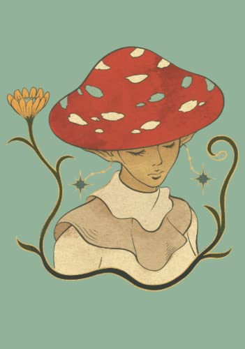 Notes: Cute Mushroom Cap Fairy A5 Notebook - 120 Lined Pages - Forest Aesthetic