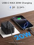 UGREEN 8-in-1 Multi Plug Outlet Extender avec 4 USB (20W USB C), 4 Répartiteur de chaussettes (3 Épingle), GaN Bande d'alimentation avec protection contre les surpressions, bloc d'extension de sortie de mur de type B, essentiels de voyage à US CA MX