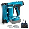 Cordless Brad Nailer Compatible with Makita 18V, 2 in 1 Electric Stapler Nailer with 1000 Nails and 1000 Staples, Nail Staple Gun for Carpentry Upholstery (Without Battery)