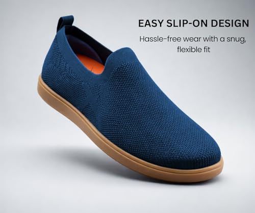 Image of Kraasa Men's Casual Slip-On Loafers | Soft Knitted Upper Breathable Flex Upper | Lightweight Comfort Shoes | TPR Sole