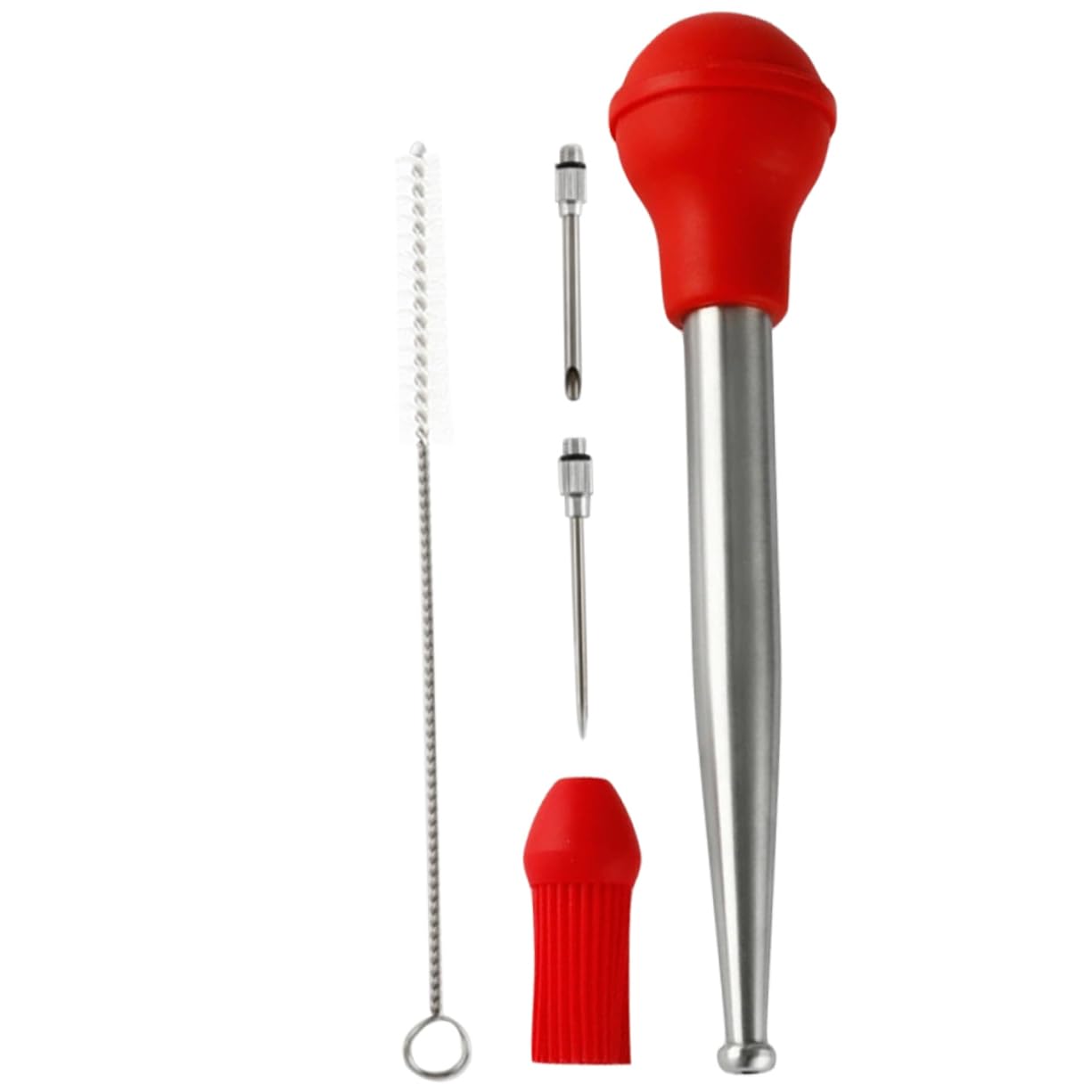 Ciieeo 1Set Turkey Baster with Head Bbq Meat Injector and Sauce for Flavoring Turkey Chicken and Other Meats
