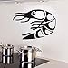 Adesivo Murale Rimovibile Fai-Da-Te Adesivo In Vinile Frutti Di Mare Cafe Cucina Gamberetti Design Adesivo Murale Art Deco Murale 62Cm X 43Cm