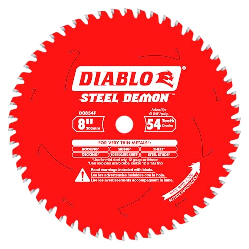 Diablo D0854F 8" x 54-Teeth Steel Demon™ Saw Blade for Thin Metal