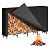 Shinoske Firewood Rack Outdoor with Cover, 5.3ft Adjustable Firewood Log Rack with Black Waterproof Oxford Fabric for Fireplace Wood Storage Fire Log Holder Indoors Heavy Duty Fire Wood Stand