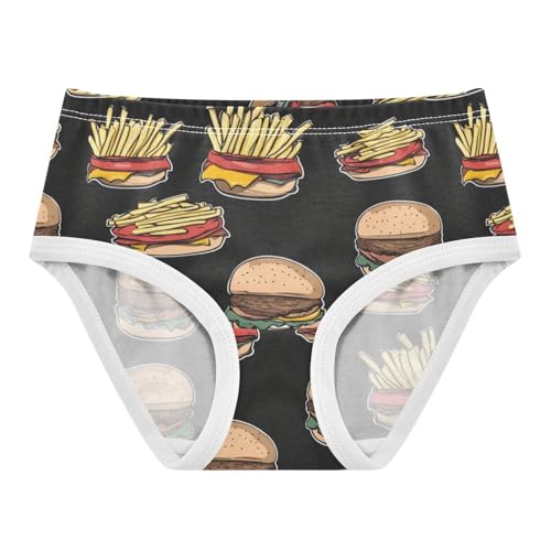 ZZKKO French Fries Burger Girls Underwear Toddler Panties for Girls Comfort Brief Size 2-8T