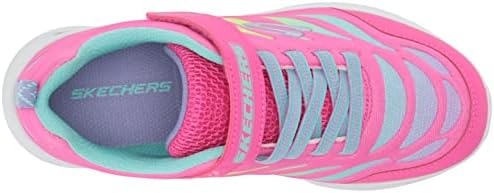 Skechers Kids Girls MICROSPEC MAX-AIRY Color Sneaker, HOT Pink/Multi, 8 Toddler | Image 4