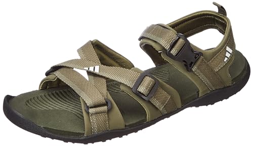 Image of Adidas Men NU GLADI M Synthetic Outdoor Sandal CBLACK /DOVGRY /BLIBLU | HPW45