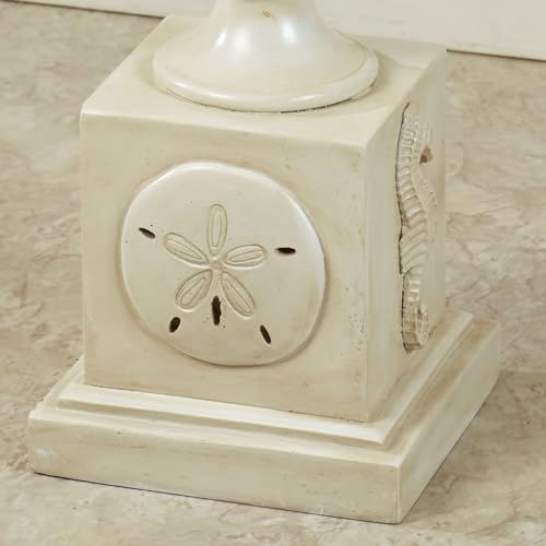 Coastal Toilet Paper Stand | Nautical Beach Bathroom Decor, Resin TP Holder with Seashell, Starfish, Seahorse and Sand Dollar Accents | Antique Ivory Finish, Holds Mega Roll - Image 5