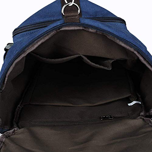 BAOSHA Canvas Weekender Travel Duffel Backpack Hybrid Hiking Rucksack Laptop Backpack for Outdoor Sports Gym HB-26(Blue)