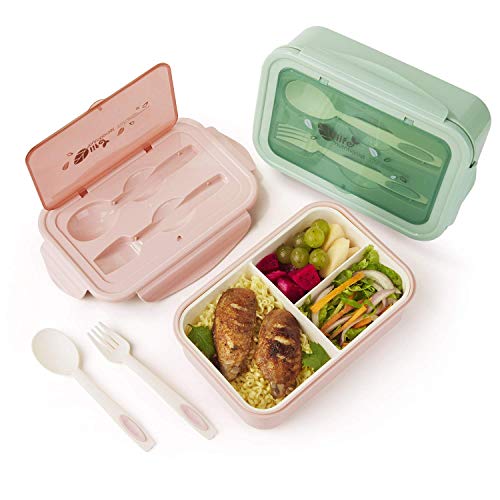 2 PACK Bento Lunch Containers For Kids & Adults, Lunch Box Container