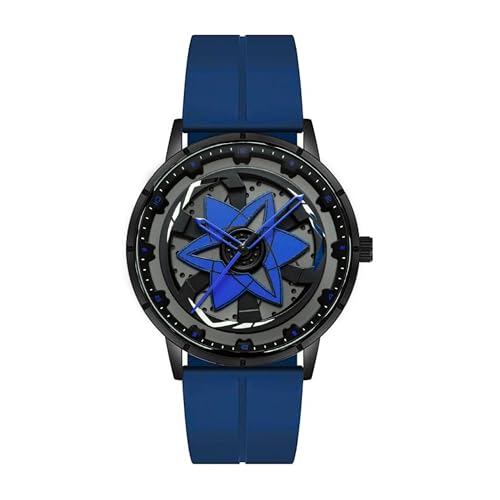 Image of GOLDENIZE FASHION Men Analogue Spinning Wheel Concept Multicolor Star Rotating Dial Stylish Wrist Sports Watches for Men's & Boy's Silicon Magnet Lock Stylish Waterproof Strap-Gift Watch for Men