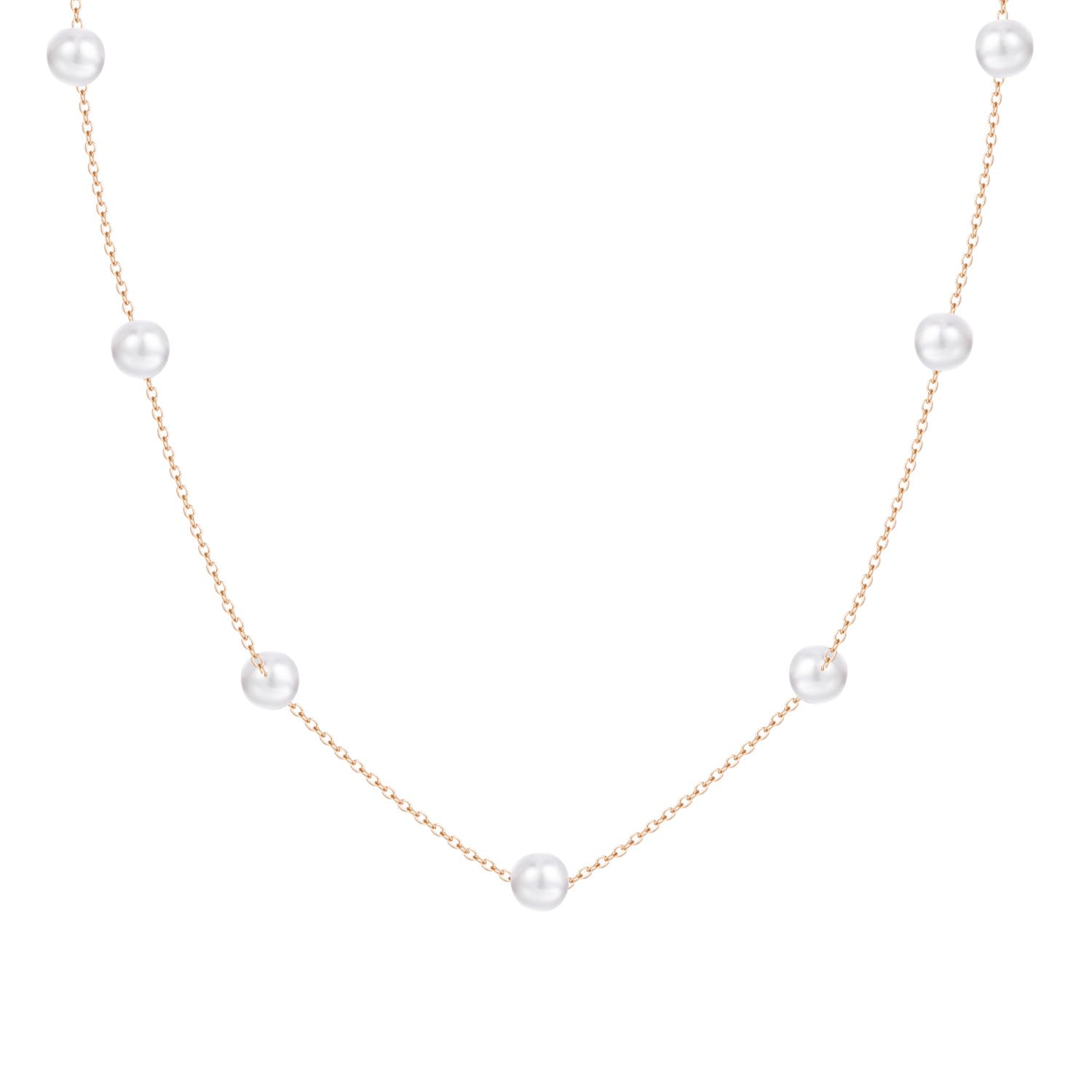 GoodernNecklace for Women,Fashion Simple Pearl Necklace Dainty Pearls Clavicle Chain Adjustable Girls Pearls Choker,No-Fading&Comfortable Wear,Tiny Delicate Lady Necklace Everyday Jewelry Gifts