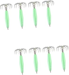 NOLITOY 8 Peças 12 Anzol De Pesca De Lula Iscas De Polvo Iscas De Pesca De Lula Manga De Choco Anzóis De Lula Iscas De Aço Inoxidável Iscas Noturnas Gabaritos De Peixe De Água Doce