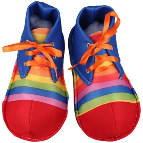 Zghhc Sapatos de palhaço para crianças, sapatos arco-íris, disfarces de carnaval, acessórios para dramatização, Halloween e Natal.