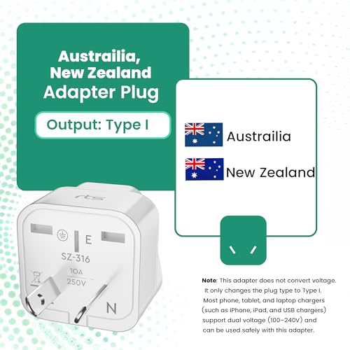 Image of India Plug to China Australia New Zealand Adapter Socket Power Converter & More Travel Essentials Universal International Travel Adapter Plug Perfect for Cell Phones, Laptop Camera Chargers (2 Pack)
