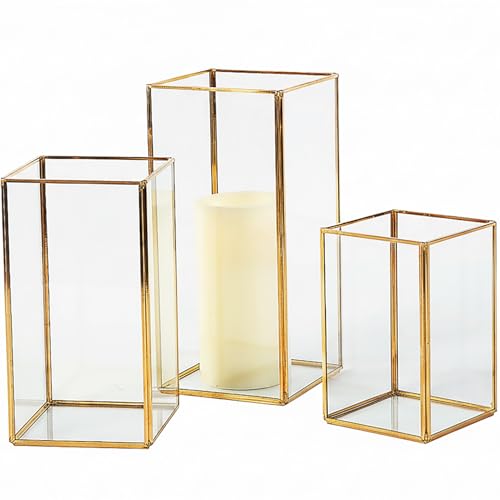 Fun Express Set of 3 Square Glass Candle Holders –