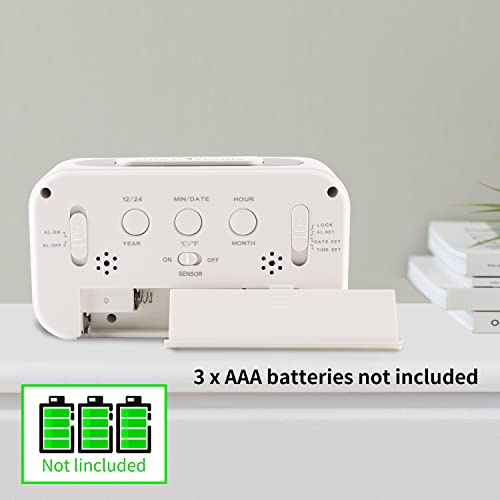 Digital Alarm Clock with Indoor Temperature, Large LED Display, 12/24H, Snooze Mode, Battery Operated Bedside Clock for Bedroom, Heavy Sleepers & Kids - Image 5