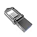 KEXIN Memoria USB 128GB 3.0 Tipo C Pendrive USB Metal Impermeable a Prueba de Golpes Llave Pendrive USB 2 en 1 Memory Stick U Disco OTG Flash para Samsung/Huawei/Macbook Pro PC [Negro]