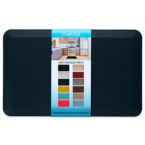 ComfiLife Anti Fatigue Floor Mat – 3/4 Inch Thick Kitchen Mats for Floor, Standing Desk Mat, Kitchen Rug – Comfort at Home, Office – Durable – Stain Resistant – Non-Slip Bottom (20" x 32", Navy)