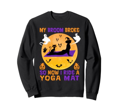 My Broom Broke So Now I Ride A Yoga Mat Witch Yoga Halloween �g���[�i�[