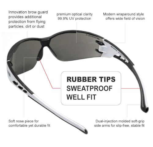 Image of HTS HUNTERSKY Super Flexible Lightweight Anti Fog Wrap-Around U6 Clear Shooting Safety Glasses with ANSI Z87.1 Scratch Resist