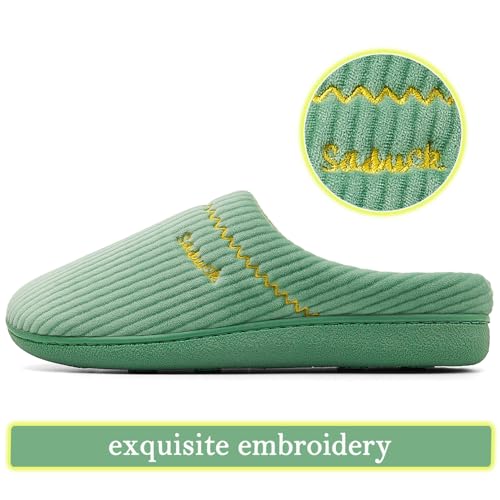 Image of House Slippers for Women with Arch Support | Memory Foam Non-Slip, Two Tone Embroidered Soft Home Slippers, All Season Comfort