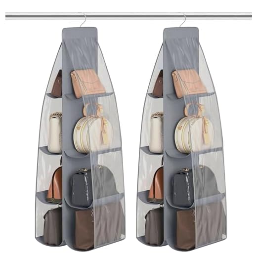 DYDHRER Organizador de Bolsos,2 Piezas Colgador Bolsos,8 Compartimentos por Organizador de Bolsos de Mujer,Colgador Bolsos,el Organizador Bolsos Armario Ahorra Mucho Espacio Para Organizar Las Bolsas