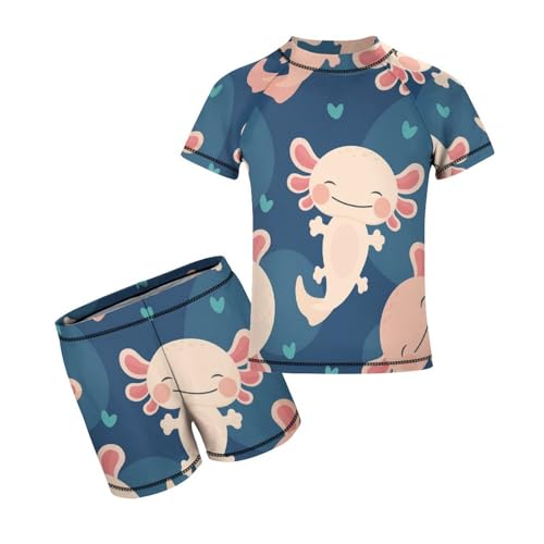 Kawaii AxolotlChildren's Swimsuits Boys Two Piece Suit7-9Y（120cm）