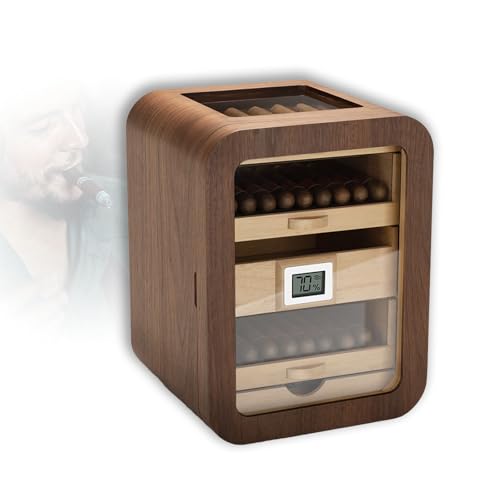 Coffre à Cigares de Luxe Humidor en Bois de Cèdre Espagnol avec Humidité Régulée(With skylight)