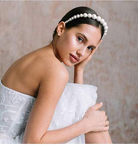 Miniatura 5 de 1 diadema de perlas, elegantes diademas de perlas de imitación blancas para el cabello, accesorios para el cabello para mujeres y niñas