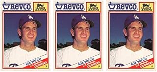 (3) 1988 Topps Revco League Leaders Baseball #15 Bob Welch Trading Card Lot Los Angeles Dodgers