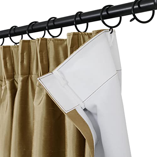 Chadmade 100% Dupioni Silk Curtain 84 Inches Long Pinch Pleat Darkening Drape For Bedroom Luxurious Curtain For Living Room, Antique Curtain 25Wx84L (1 Panel), Selman Collection #TOP3