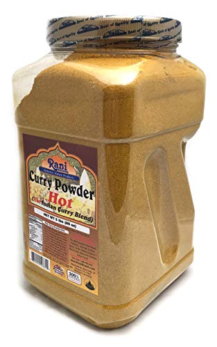 Rani Curry Powder Hot (11-Spice Authentic Indian Blend) 80oz (5lbs) 2.27kg Bulk PET Jar ~ All Natural | Salt-Free | Vegan | No Colors | Gluten Friendly | NON-GMO | Kosher | Indian Origin