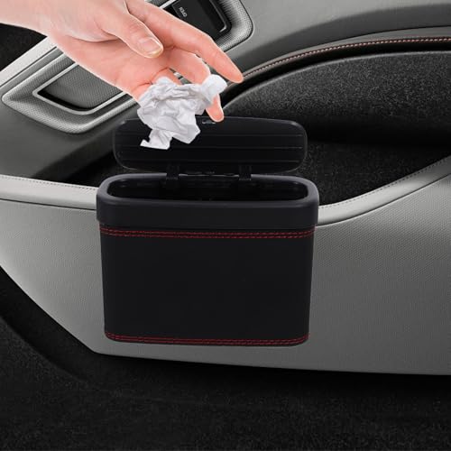 Bote de basura para coche con tapa papelera impermeable para puerta de automovil 5