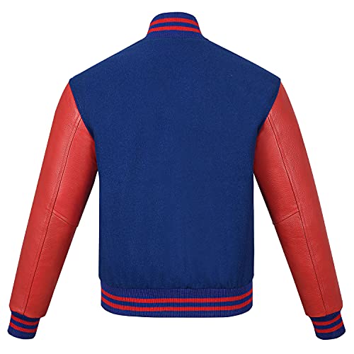 Image of Varsity Jacket Baseball Letterman Jacket- Wool and Leather Premium Quality Unisex Basketball Jacket