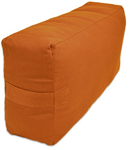 YogaAccessories Supportive Rectangular Cotton Yoga Bolster - Orange Peel - Thumbnail 2