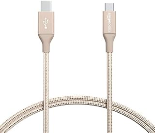 Amazon Basics Double Braided Nylon USB Type-C to Micro-B 2.0 Male Cable | 0.9 m, Dark Grey