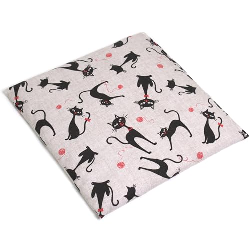 Cojín de semillas de uva, 24 x 24 cm, diseño de gato Mimi