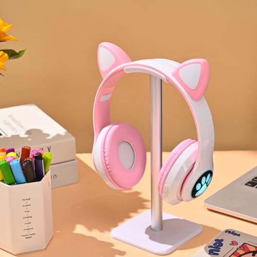 Image of Bluetooth Noise Cancelling Headphones for Kids,Foldable Cat Headphone with LED Light Up Ear,Cat Ear Headphones for Toddler with Microphone /TF Card,Kids Bluetooth Earphones for ipad