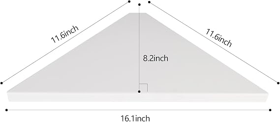 evron Corner Mounting Shelf,Easy to Install Wall Corner Shelf,Aluminum Material Shelves with Bendable Point,Set of 2 (White)
