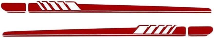 YOUNGFLY 2Pcs Car Side Body Vinyl Decal Sticker Racing Long Stripe Decals Graphics Self-Adhesive Auto Decoration Red