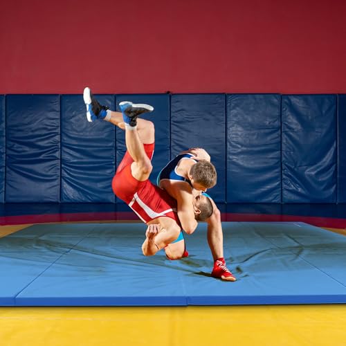 Image of BalanceFrom 6x4 Feet 4-Panel Folding Gymnastics Mat - 2-Inch Thick Pad with Vinyl Surface and Carrying Handles for Tumbling, Yoga, Pilates, Home Workouts, and Martial Arts