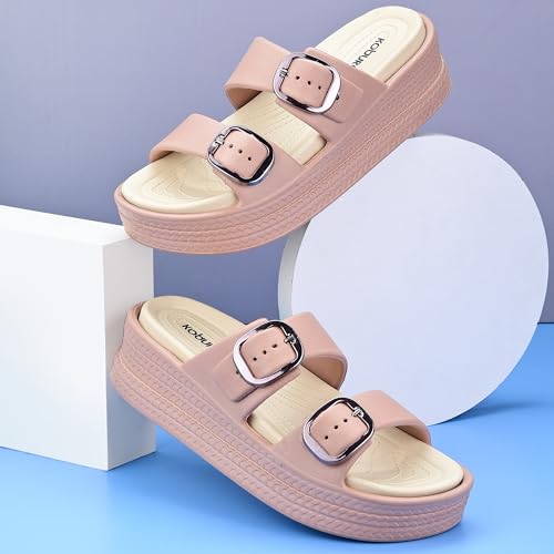 Image of KOBURG Diva Sandals for Women| Durable| Lightweight| Daily|Stylish l Antiskid|Heels|Easy to Clean Sandals| Comfortable | Extra Soft Slide KS-444