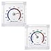 Produktbild Lantelme Temperatur und Luftfeuchtemesser Set | Analog Fenster Thermometer Hygrometer Selbstklebend | Bimetall Fensterthermometer für Raumklimakontrolle ohne Batterien ideal für Außen Zuhause und Büro