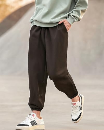Image of Bewakoof Men's Solid Super Loose Fit Cotton Blend Joggers