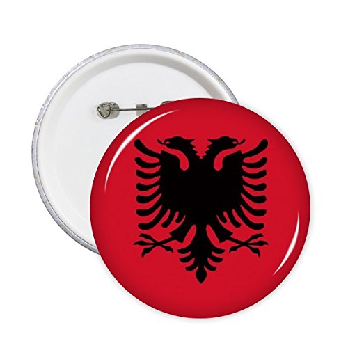 Drapeau national Albanie lot de 5 badges ronds pour vêtements et sacs